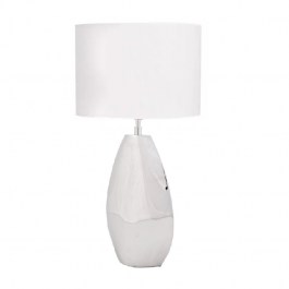 Lampa BIKAR na komodę w stylu glamour z białym abażurem